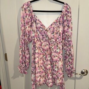 Lena Purple Floral Women's midi dress